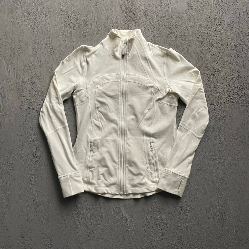 Lululemon Define Full Zip Jacket Women Size 10 White Y2K Lululemon
